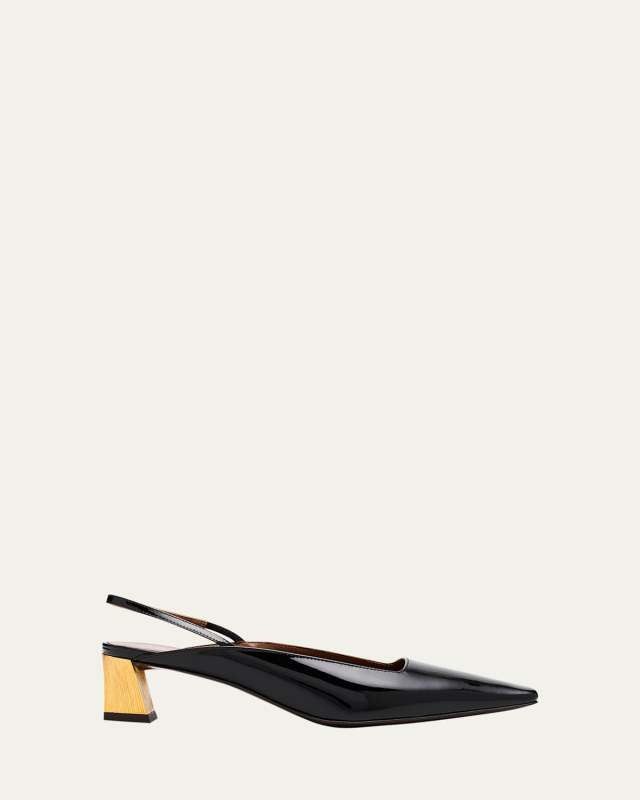 Patent Leather Slingback Pumps